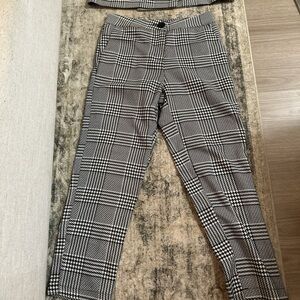 Style Mafia Black and White Plaid Trousers